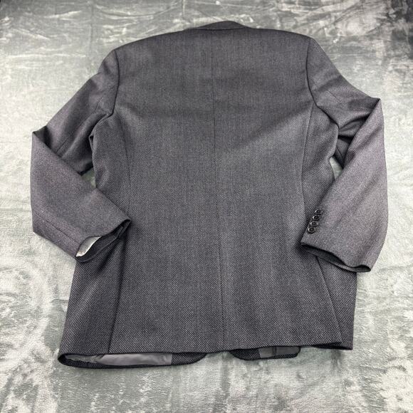 Hugo Boss Blazer Men’s 44L 100% Virgin Wool Ermenegildo Zegna Cloth Herringbone - Picture 15 of 16